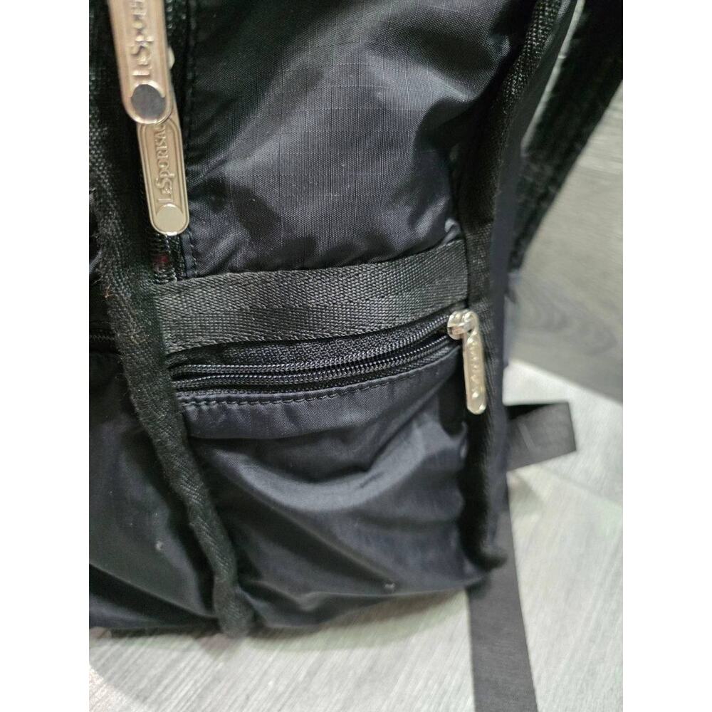 Lesportsac ROUTE BACKPACK nylon zip up large Black B000686 - Picture 5 of 9